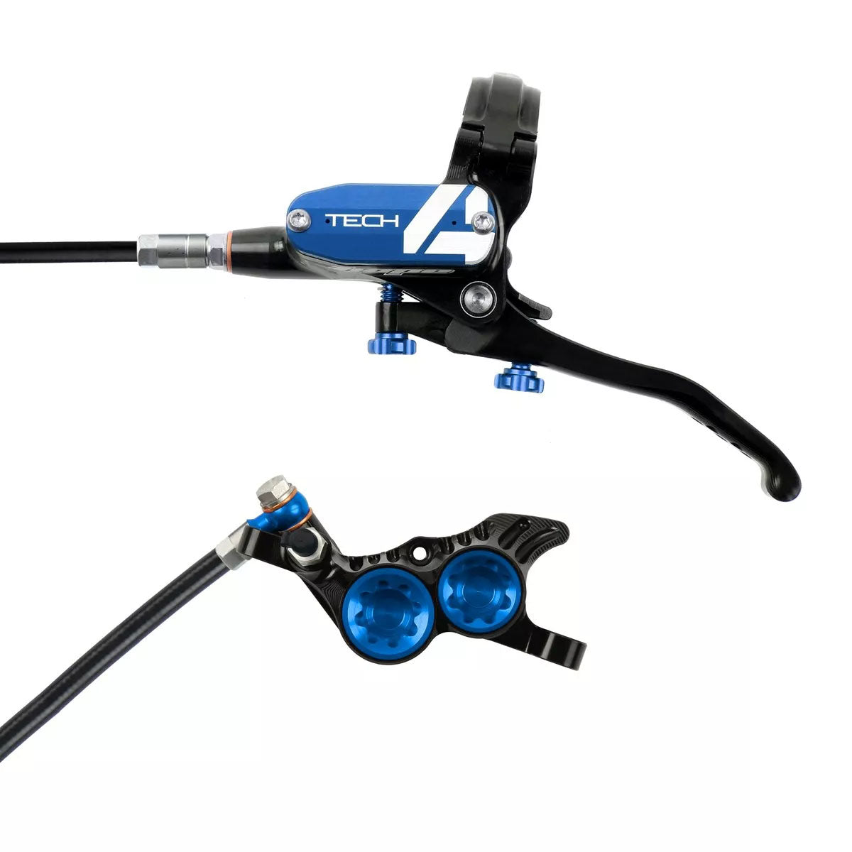 Hope Tech 4 V4 MTB Hydraulic Disc Brake and Lever - Blue